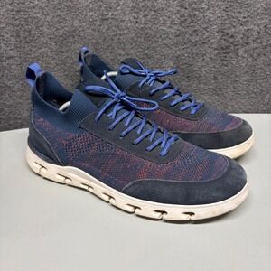 Clarks Nature X Go Mens 12 Navy Blue Orange Knit Suede Sneakers 26132271‎